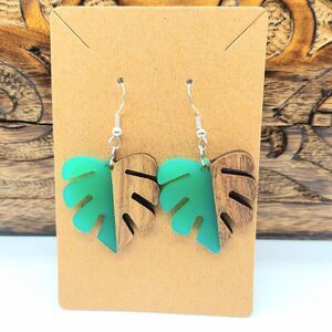 Monstera Earrings gardencore cottagecore plants boho